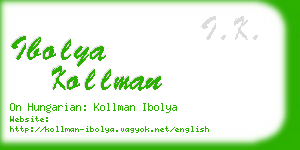 ibolya kollman business card